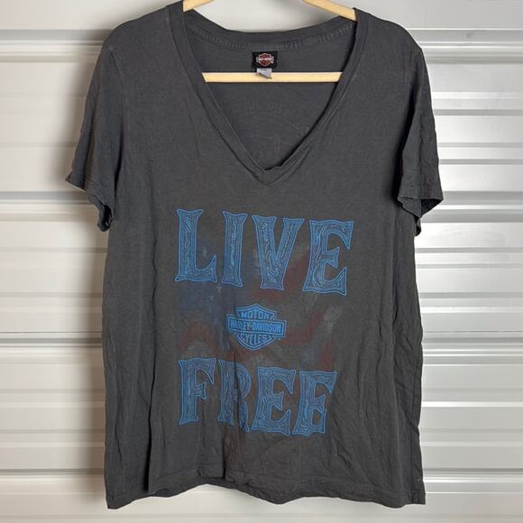 Harley-Davidson Gray Graphic Tee Relaxed Fit - Picture 1 of 5